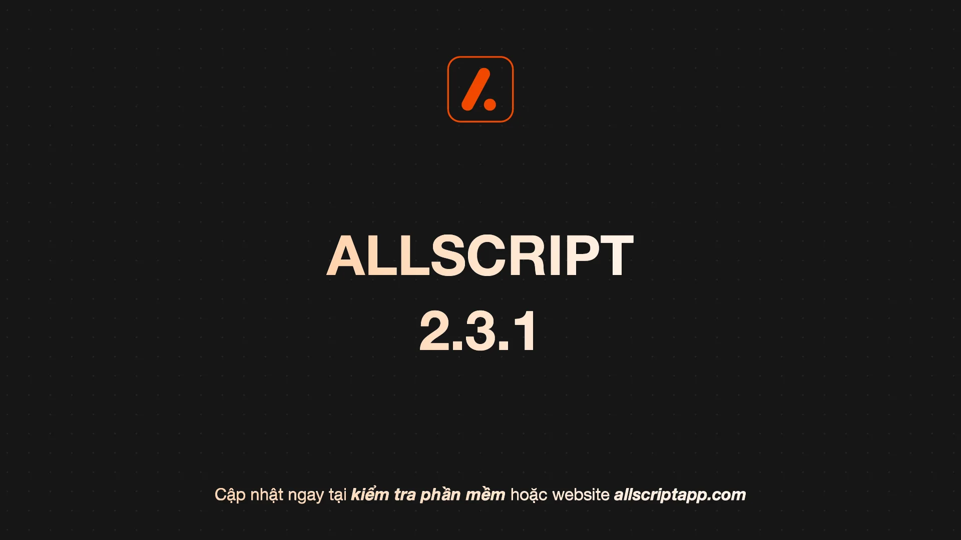 Cập nhật AllScript 2.3.1