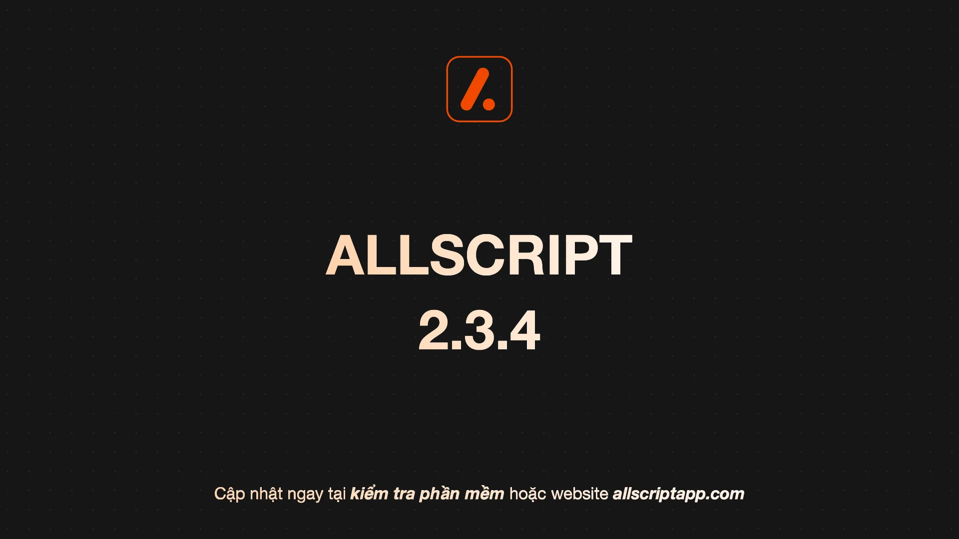 Cập nhật AllScript 2.3.4
